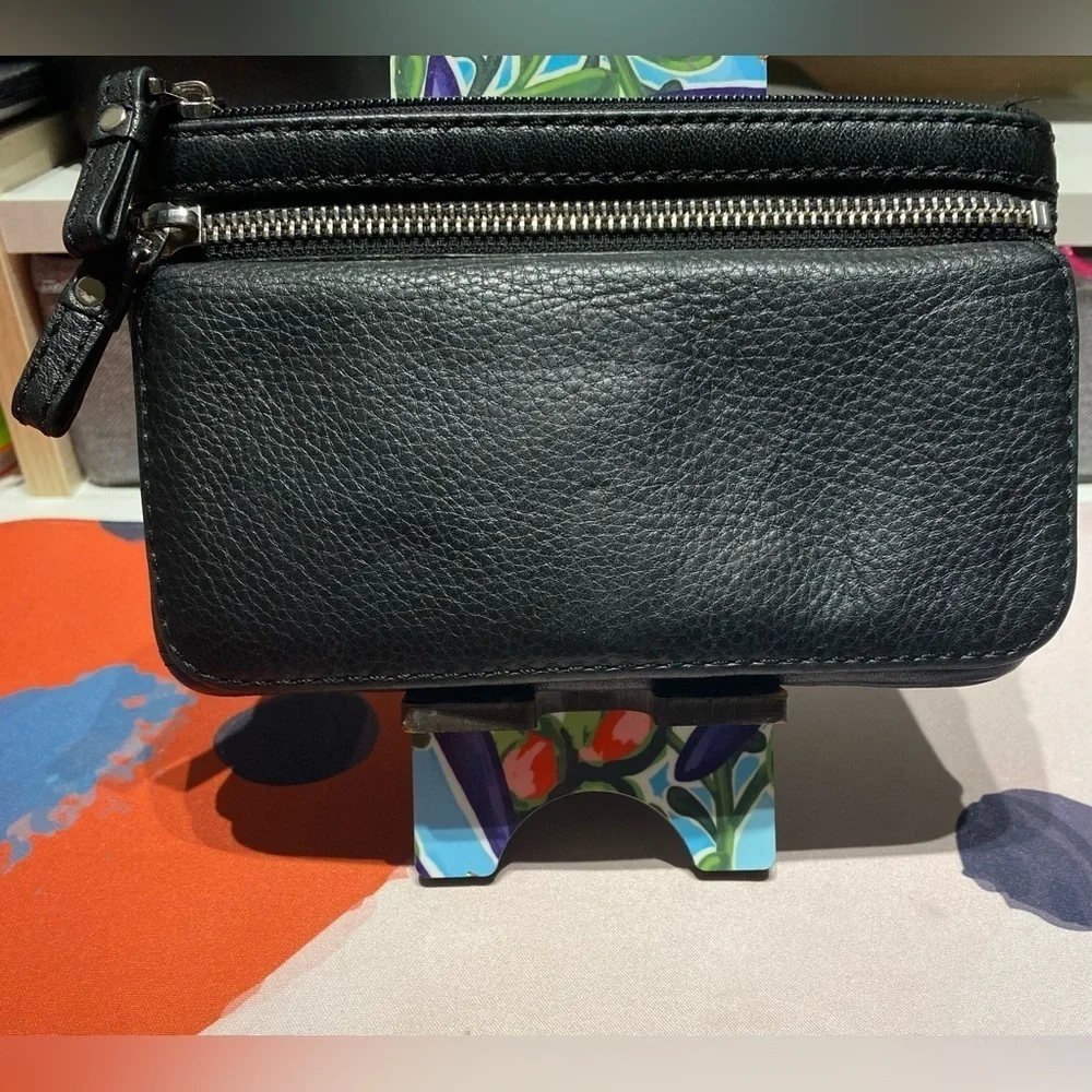 Vintage Fossil Pebbled Leather Multi-Function Clutch Wallet - Excellent Cond